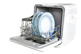 Hamilton Beach Portable Countertop Dishwasher No Hookup Unit with 6-Liter Water Bank for Tabletop, Apartment, or RV, Compact Dishwashing and Drying Machine, Delay Timer, Rapid Cleaning