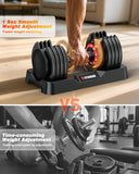 Rendpas Adjustable Dumbbells of 2, 1-Sec Weights Dumbbells Set, 5 in 2 Free Adjustable with Anti-Slip Texture Handle, Weight Set For Home Gym Suit both Men and Women