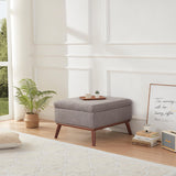 Kingfun 65" W Loveseat Sofa with Ottoman Coffee Table, Mid Century Modern Decor Love Seat Couches and Ottoman with Storage for Living Room, Button Tufted Upholstered Love Seats Furniture Set, Grey