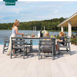 7 Piece Outdoor Dining Set, Patio Dining Table and 6 Chairs, All-Aluminum Frame