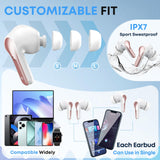 Fhumsh Wireless Earbuds, Bluetooth 5.4 Headphones HiFi Stereo/Crystal Clear
