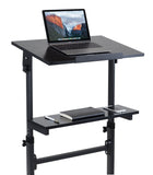 Mobile Stand Up Desk, Portable Podium and Presentation Lectern Height-Adjustable Multi-Purpose Standing Workstation,Black. Mount-It!