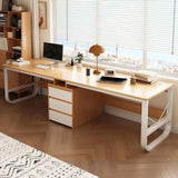 Double Workstation Desk Modern Long Wooden Writing Table for Office Extra Large Double Computer Desk Stylish and Functional Desk for Home Office Use