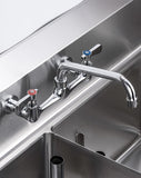 Phivan 8 Inch Center Wall Mount Commercial Sink Faucet - 8" Swivel Spout Utility Faucet, Dual Handle Chrome Brass for Restaurant/Laundry/Utility Room Kitchen Sinks