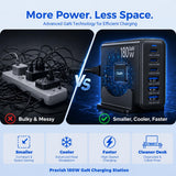 Pravish 180W GaN USB C Charging Station, 6 Port Desktop Charger with 45W PD