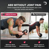 DMoose Fitness Ab Roller Wheel with Elbow Support & 2 Knee Pads - Abdominal Exercise Trainer for Core Strength Training - Ultimate Abs Workout Equipment (Black)