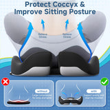 X Large Gel Seat Cushion for Office Chair Ergonomic Cushions-Gel & Memory Foam Coccyx Butt Pillow Benazcap