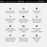 Reebok Deck Multipurpose Adjustable Bench Aerobic Strength Training Incline and Decline, Blue Reebok