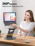 Laptop Stand for Desk Adjustable Height Swivel Pull Out Design Ergonomic Laptop Riser Standing Desk