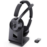 Wireless Headset with Mic for Work, Bluetooth Headset with Noise Cancelling