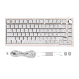 Jiawu Wireless Mechanical Keyboard with PBT Keycaps (White)