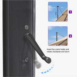 PURPLE LEAF Patio Telescopic Umbrella 11.5' x 11.5' Up Down Lifting Beige