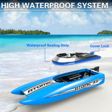 volantexrc Remote Control Boats for Pools and Lakes 20+MPH AtomicXS High Speed RC Boat for Adults Toy Boat Gifts with 2 Batteries & Reverse Function (795-5 Blue)