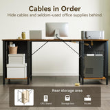 ODK 63 inch Computer Desk with File Drawers Cabinet, Modern Office Desk with Large Storage for Home Office