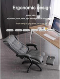 High-Back Leather Ergonomic Desk Chair, Lumbar(C 20x18x20 in)