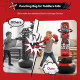 COMMOUDS 67inch Punching Bag for Kids, Inflatable Kids Boxing Set with Gloves, Fast Rebound Punching Bag for Practicing Karate, Taekwondo, MMA, Christmas/Birthday Gift for Boys Girls, Ages 6-14 (Red)