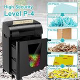 Woolsche Paper Shredder, 18-Sheet Cross Cut with 5.28-Gallon Pull Out Bin, P-4 Security Level, Shred Paper and Credit Card and CD
