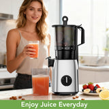 Electactic Cold Press Juicer with Stainless Steel Base, 5.4 Inch Wide Feed Chute, Juicer Machines For Whole Fruits & Vegetables