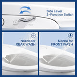 ANNWA Bidet Seat for Elongated Toilet Seat Non-Electric Soft Close with Quick Release Hinges for Easy Clean Dual Nozzle Front and Rear Wash(PG303A-HPN-AZ)