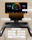 CURSOR FITNESS Treadmill with 20% Incline, Treadmills for Home 400 lb Capacity, 3.5HP Quiet Brushless, Folding Treadmill with Handle & Pulse Sensors, Running Machine for Home, 0.6-8.7MPH Speed Range