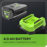 Greenworks 80V (750 CFM) Backpack Blower, 4.0Ah Battery and 4A Charger