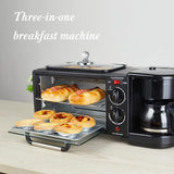 3-In-1 Breakfast Station,Compact Toaster Oven Includes Coffee Maker, Non-Stick Griddle, Toaster Oven, Versatile Breakfast Maker for Apartments Kitchenettes