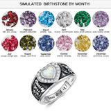 Oseew 2027 14k Gold Women Graduation Class Ring High School College