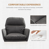 Faux Leather Home Office Desk Chair, Adjustable Swivel Computer Chair with Wheels and Arms, Comfy Upholstered Ergonomic Task Chair,Vanity Chair,Gray
