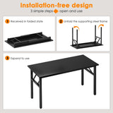 Desk Office Desk 47 inches Folding Table with BIFMA Certification Computer Table Workstation No Install Needed