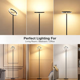 PreeOtti Floor Lamps for Living Room, 40W/2400LM Rotatable LED Floor Lamp with Touch & Remote Control, 70" Tall Standing Lamp Stepless Dimmable, Modern Torchiere Corner Lamp for Bedroom, Office