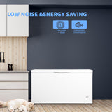 Techomey Chest Freezer 18 Cu Ft, Deep Freezer with 7 Level Adjustable Thermostat, Large Capacity Chest Freezer for Garage, Basement, Restaurants, White