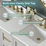 DELUXE LIVING 60 Inch Bathroom Vanity with Double Sink Combo, Greige