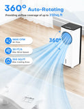 CENSTECH Windowless Portable Air Conditioners, 27" Bladeless Evaporative Air Cooler w/Dual Tanks for 24H Cooling, 4 Modes & 3 Speeds, 25FT Remote&Timer, 360° Swing Swamp Cooler Air Conditioner Indoor