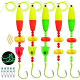 Catfish Rigs Fishing Rig - Bank Fishing Catfishing Tackle Floats Rattler Beads Rig Kit with Snaps 6/0 Circle Hooks Catfishing Rigs 5pcs/set PROBEROS