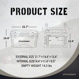 25/30/35/40 Quart Rotomolded Cooler, 5 Days Protale Ice Cooler, Ice Chest Suit for BBQ, Camping, Pincnic, and Other Outdoor Activities EchoSmile