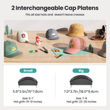 Hat Heat Press Machine with 2 Platens & Caps Stretcher, Hat Press Heat Machine for Caps with Memory Mode