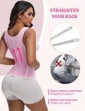 SHAPSHE Waist Trainer for Women, Tummy Control Sports Girdle, Workout Body Shaper with Adjustable Shoulder Strap Pink 3XL
