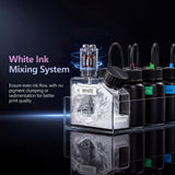 DXZ 2026 Upgraded A4 UV Printer Bundle with Laptop & Laminator, 3D Emboss UV Flatbed Printer with White Ink Mixing System, Direct Printing for Acrylic, Glass, Wood, Phone Cases, A/B Film Included