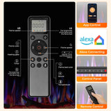 R.W.FLAME 50" Recessed and Wall Mounted Smart Electric Fireplace, Alexa/WiFi Enabled, APP Control with Multiple Sound Modes, Adjustable Flame Colors and Speed, Available with Log & Crystal Options