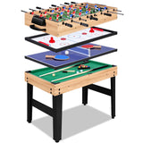 Rioloiuy 12-in-1 Multi Game Table, Foosball, Air Hockey, Pool and More, Compact Wood Game Table for Home Game Rooms and Family Nights