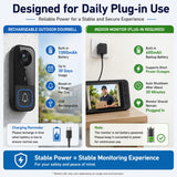 TKMARS Doorbell Camera Wireless No Subscription with 4.5" Monitor Screen