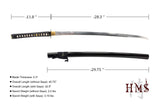 Hand Forged 1060 Carbon Steel Crane Black Katana Full Tang Sword