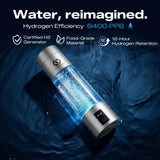 PUREPEBRIX Hydrogen Water Bottle Generator - Up to 6400 PPB, 12-Hour Hydrogen Retention, H2 Certified SPE/PEM Tech, Portable, Recovery & Thoughtful Wellness Gift (Sliver)