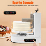 YUMIONB Cake Decorating Machine, 110-220V 200W Cake Icing Cream Spreading Machine 4-12inches Tabletop Cake Cream Spreading Machine with LCD Display for Households, Cake Shops, Dessert Shops (White)