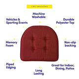 Sweet Home Collection Chair Cushion Memory Foam Pads Tufted Slip Non Skid Rubber Back