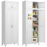 Polup 90" Pantry Cabinet, Tall Metal Storage Cabinet with Doors and Shelves