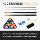 Billiards Table，7 FT Pool Table with Premium Accessories, Durable Matte-Black Finish, and Heavy Duty Legs for Modern Adult Rrec Room Family Game Room (Wood)