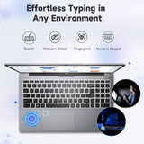 NIMO 15.6" Laptop, Intel 6 Cores I3-1215U 32GB RAM 1TB SSD (Up to 4.4GHz, Beat R5 7520U), 65W Fast PD 180° Viewing Wi-Fi 6 Backlit Keyboard Computer for Business Work Creator Student Study and Home