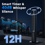 CENSTECH 44" Windowless Portable Air Conditioners w/4 Modes & 3 Speeds,12H Timer, 4L Tank for 24H Cooling Evaporative Air Cooler, 4 Ice Packs,17Ft Remote, 120° Oscillating Swamp Cooler Air Conditioner