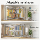 VIPEK X5 Extra Large Expandable Clothes Rack Adjustable from 7'8" to 10'5", Reach-in Closet Metal Clothing Racks Walk-in Freestanding Wardrobe Portable Closets, White